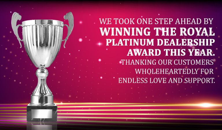 Winning the Royal Platinum Dealership Award Arena 2021